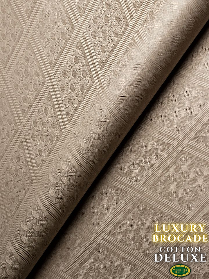 LBD010-STN - Luxury Middlesex Brocade Deluxe - Stone (10 yards)