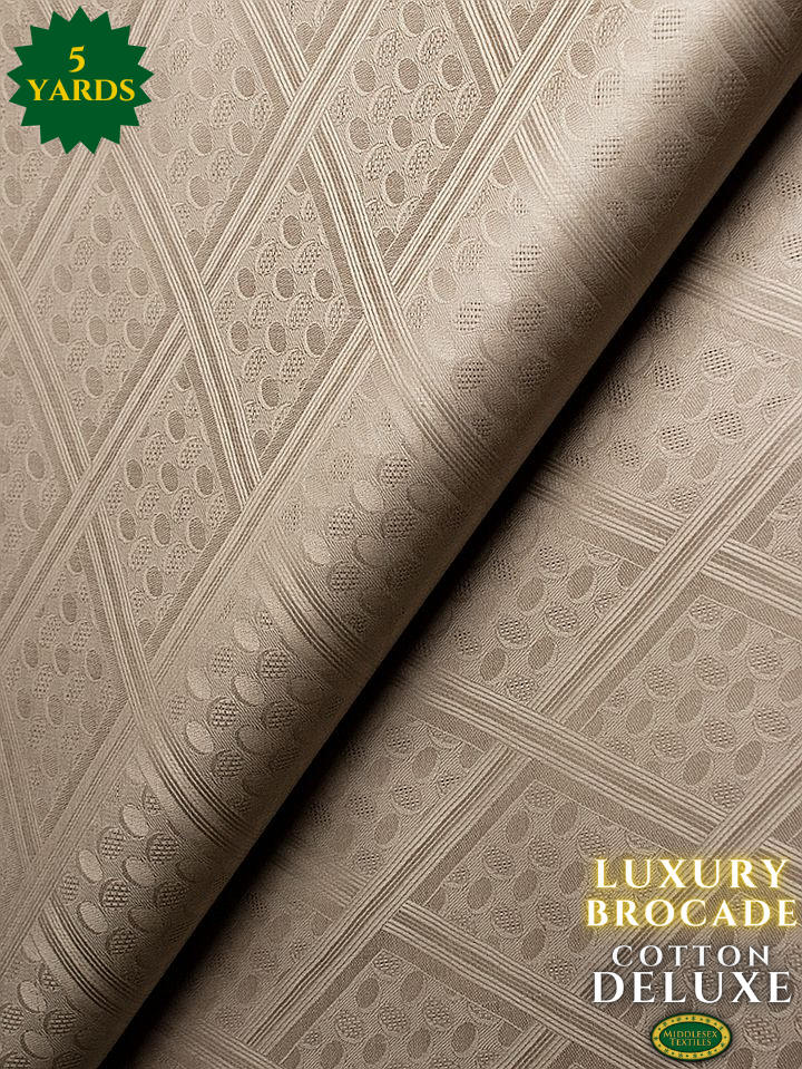 LBD010f-STN - Luxury Middlesex Brocade Deluxe - Stone (5 yards)