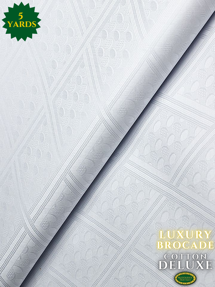 LBD010f-WHT - Luxury Middlesex Brocade Deluxe - White (5 yards)