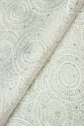 LFR230-WHT - French Lace with Beads - White