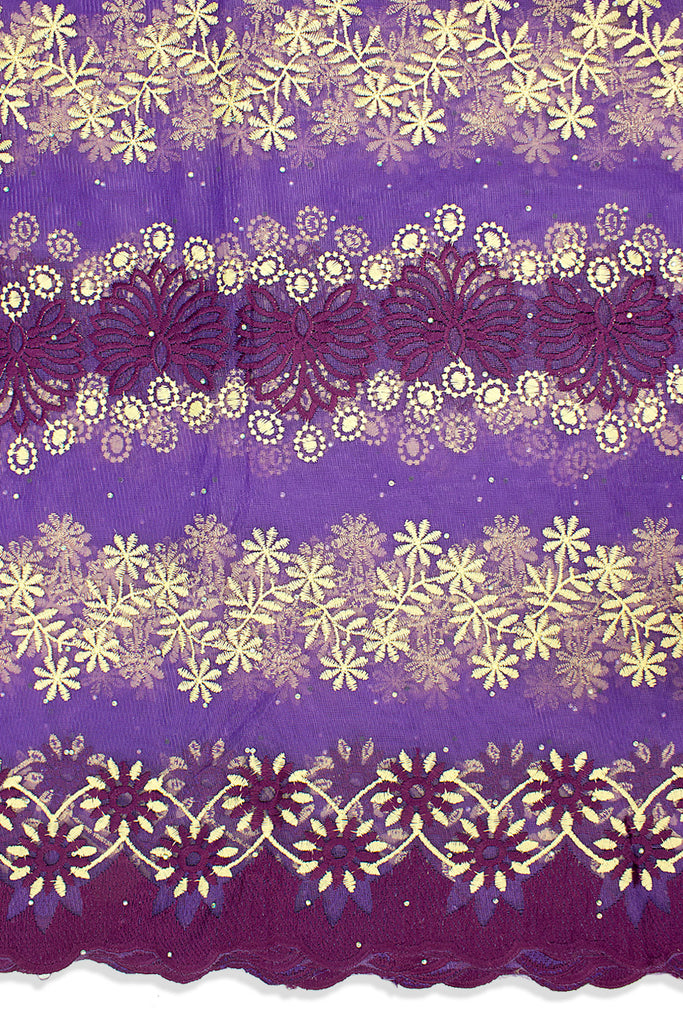 LFR232-PUR - French Lace - Purple, Plum & Pastel Green