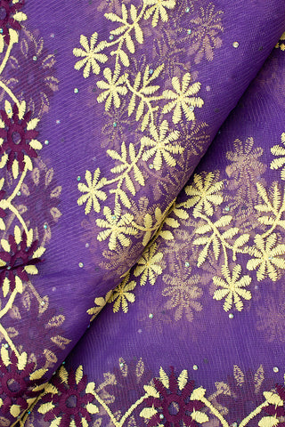 LFR232-PUR - French Lace - Purple, Plum & Pastel Green