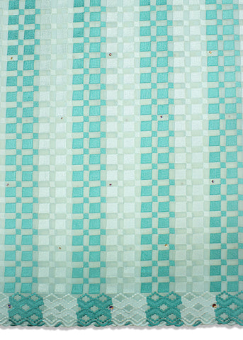 LTD487-AQU - Limited Edition, Swiss Voile Lace - Aqua & Mint