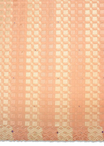 LTD487-PCH - Limited Edition, Swiss Voile Lace - Light Peach & Cream