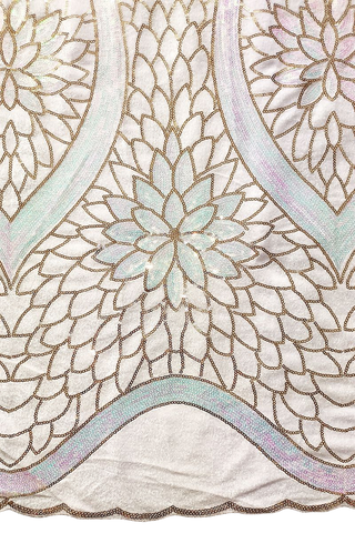 SQL030-WHT - Sequined Velvet Lace - White