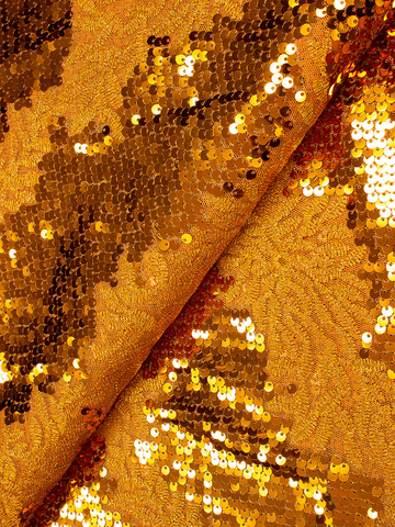SQL032-AMB - Sequined Lace - Amber Orange