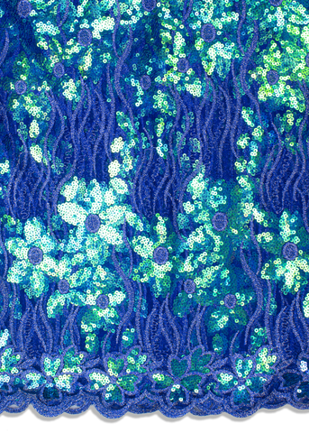 SQL038-RBL - Sequined French Lace - Royal Blue