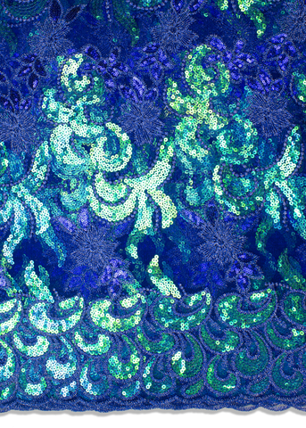SQL039-RBL - Sequined French Lace - Royal Blue