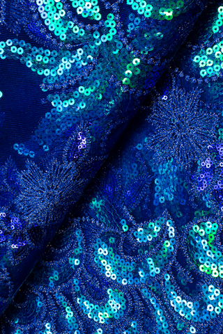 SQL039-RBL - Sequined French Lace - Royal Blue