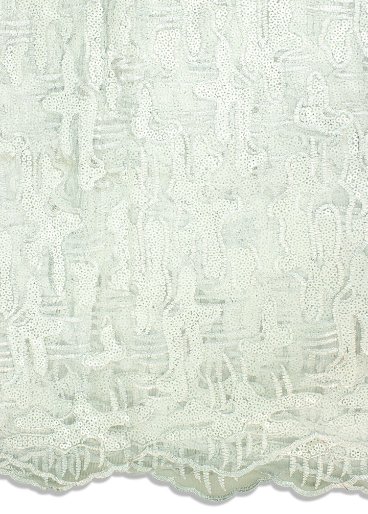 SQL047-WHT - Sequined French Lace - White