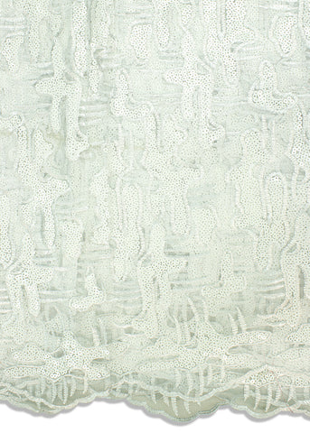 SQL047-WHT - Sequined French Lace - White