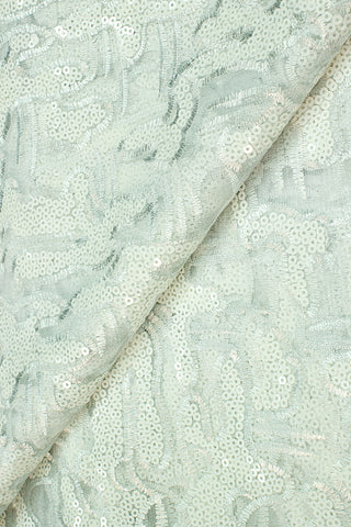 SQL047-WHT - Sequined French Lace - White