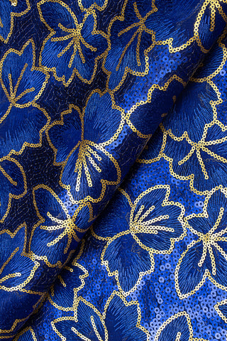 SQL050-RBL - Sequined French Lace - Royal Blue