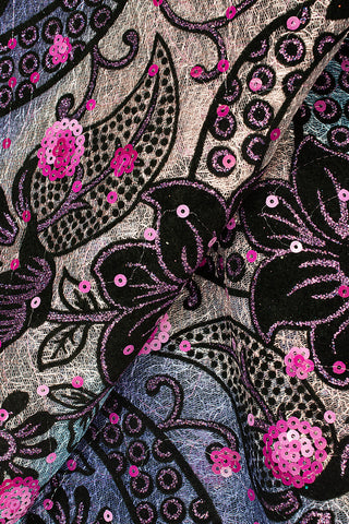 SQL051-E - Sequined Velvet French Lace