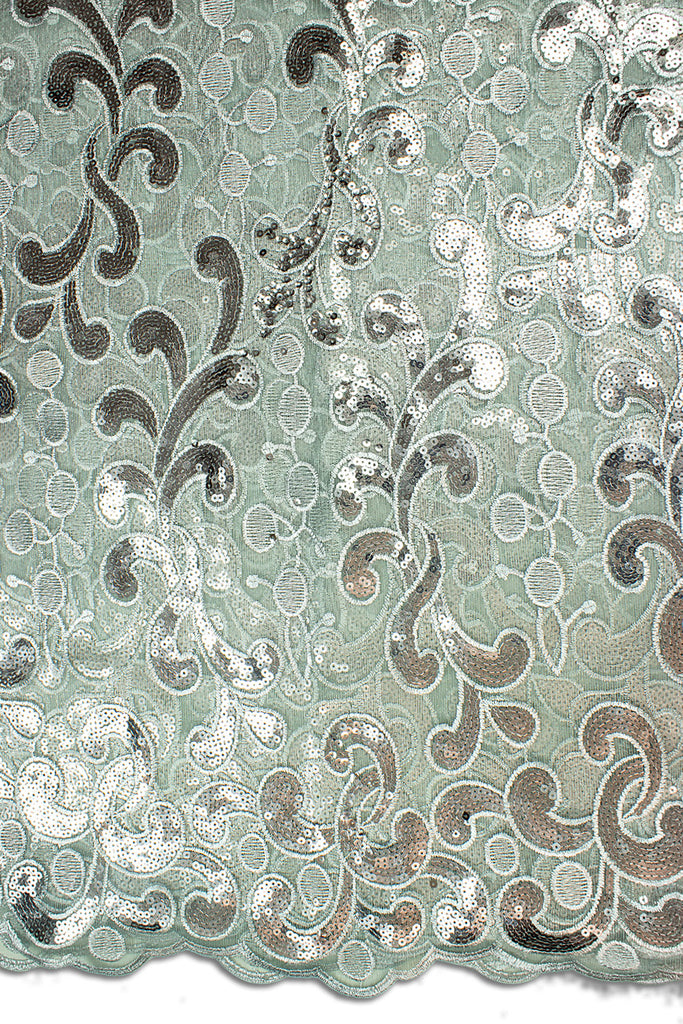 SQL052-GRY - Sequined French Lace - Grey