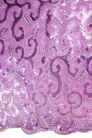 SQL052-LIL - Sequined French Lace - Lilac