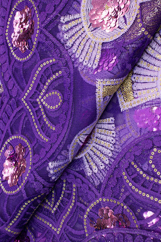 SQL053-PUR - Sequined French Lace - Purple & Lilac