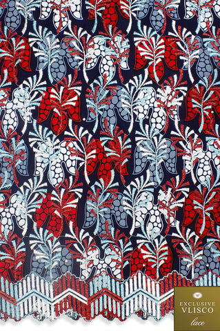 VLL152 - Exclusive Vlisco Holland Wax Embroidered Lace