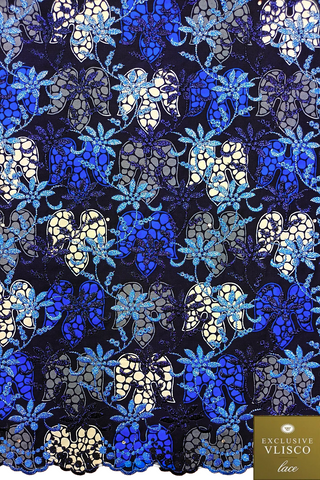 VLL158 - Exclusive Vlisco Holland Wax Embroidered Lace