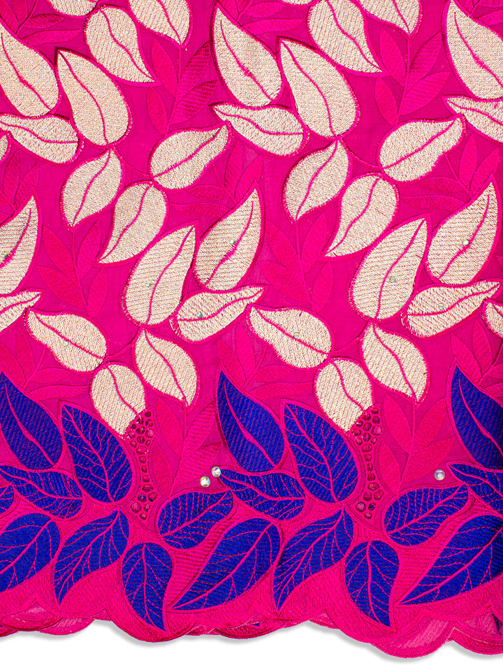 IRE489 - PNK - Voile Lace - Pink & Blue